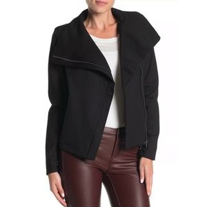 BLANKNYC Black Shawl Collar Ponte Moto Jacket